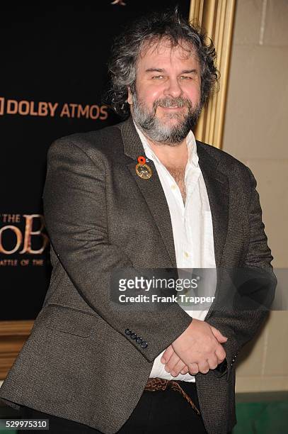 Writer/producer/director Peter Jackson arrives at the premiere of "The Hobbit: The Battle Of The Five Armies" held at the Dolby Theater in Hollywood.