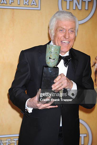 Actor Dick Van Dyke posing in the press room where he was honored with the Lifetime Achievement Award at the 19th Annual Screen Actors Guild Awards...