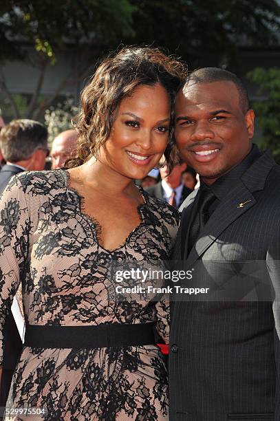 Personality / professional boxer Leila Ali and husband Curtis Conway arrive at The 2011 ESPY Awards held at the Nokia Theatre L.A. Live.