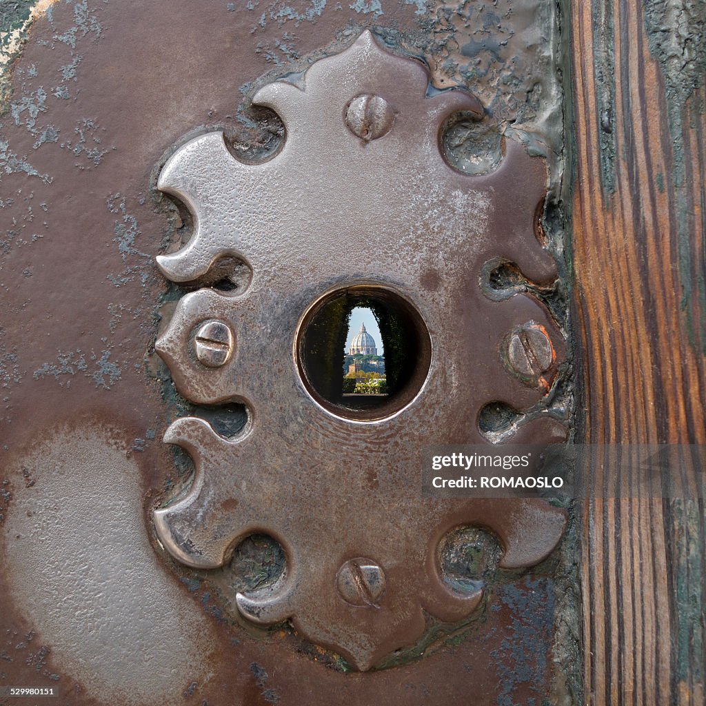 Keyhole Destination Rome Saint Peters Basilica Seen Through A Keyhole Rome Italy High-Res Stock ...