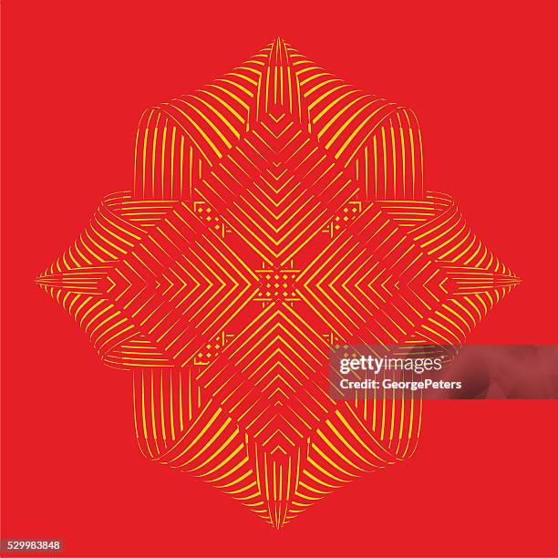 vibrant mirrored pattern ornament - maroon flowers stock illustrations