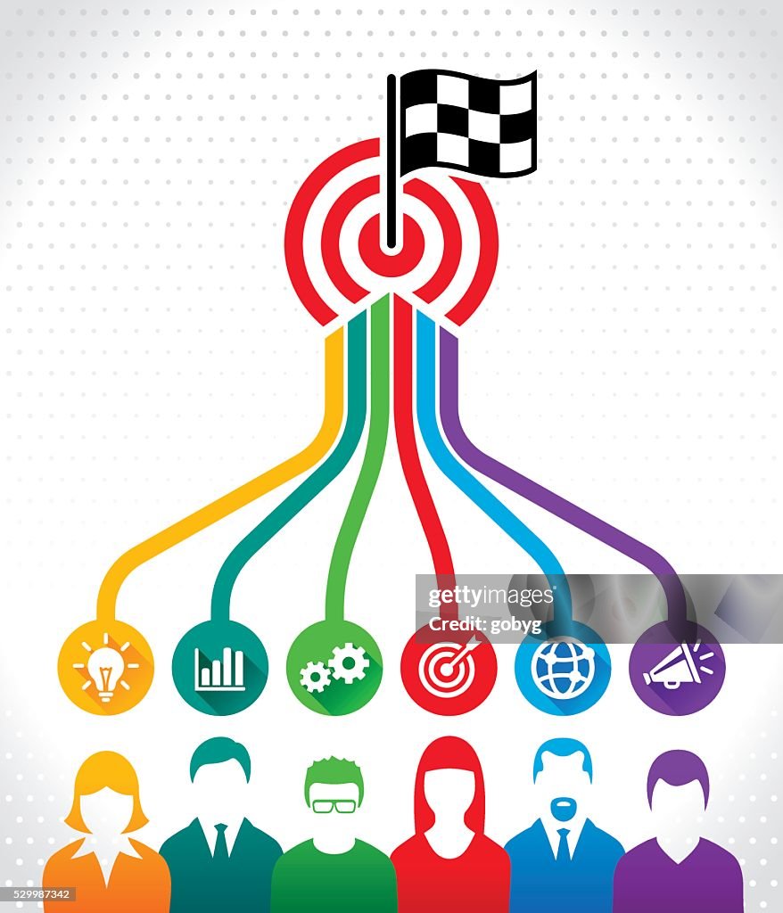 Teamwork Learning Target Teamwork Has A Common Target High-Res Vector Graphic - Getty Images