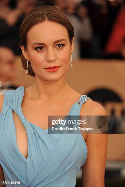 Actress Brie Larson arrives at the 22nd Annual Screen Actors Guild Awards held at The Shrine Auditorium.