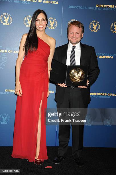 Presenter, actress Famke Janssen and director Rian Johnson, winner of the Outstanding Directorial Achievement in Dramatic Series for the Breaking Bad...