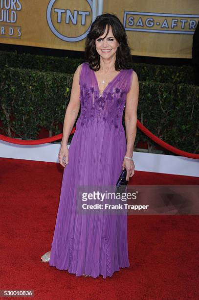 Actress Sally Field arrives at the 19th Annual Screen Actors Guild Awards held at The Shrine Auditorium .