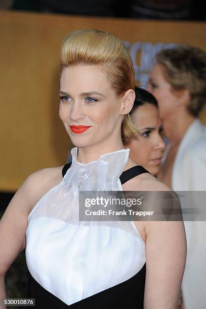 Actress January Jonesarrives at the 19th Annual Screen Actors Guild Awards held at The Shrine Auditorium .