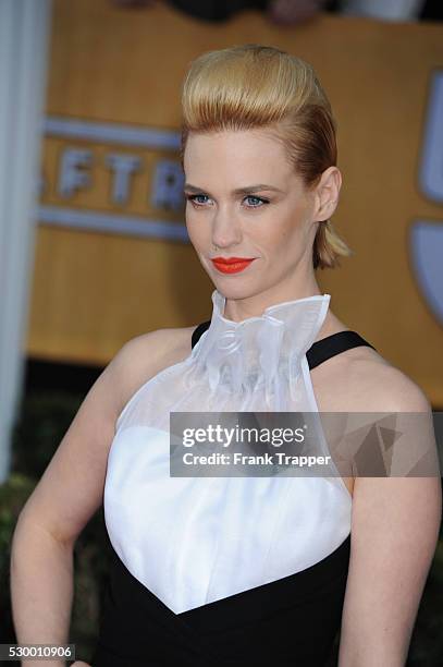 Actress January Jonesarrives at the 19th Annual Screen Actors Guild Awards held at The Shrine Auditorium .