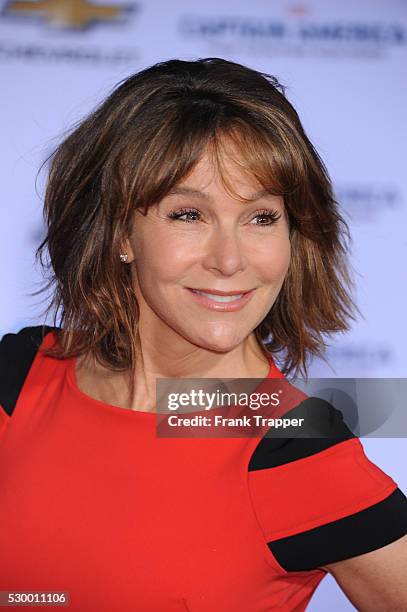 Actress Jennifer Grey arrive at the world premiere of "Captain America: The Winter Soldier" held at the El Capitan Theatre in Hollywood.