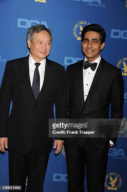 Director Ang Lee and actor Suraj Sharma arrive at the 65th Annual Directors Guild Awards held at the Ray Dolby Ballroom at Hollywood & Highland.