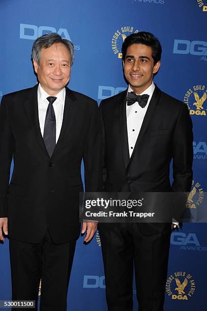 Director Ang Lee and actor Suraj Sharma arrive at the 65th Annual Directors Guild Awards held at the Ray Dolby Ballroom at Hollywood & Highland.