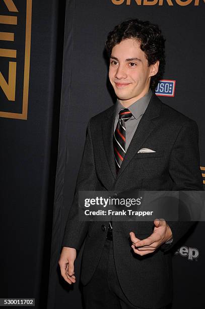 Actor John D'Leo arrives at the premiere of "Unbroken" held at The Dolby Theater in Hollywood.