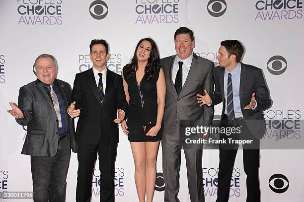 Actors Jack McGee, Joey McIntyre, Kelen Coleman, Jimmy Dunn and Tyler Ritter from the television show "The McCarthys" arrive at the People's Choice...