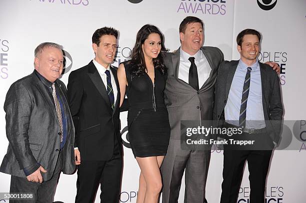 Actors Jack McGee, Joey McIntyre, Kelen Coleman, Jimmy Dunn and Tyler Ritter from the television show "The McCarthys" arrive at the People's Choice...