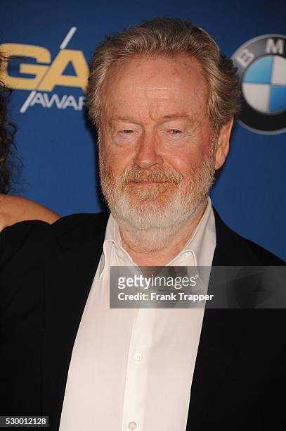 Director Ridley Scott arrives at the 68th Annual Directors Guild Of America Awards held at the Hyatt Regency Century Plaza Hotel in Century City.