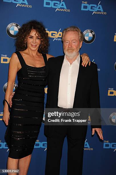 Director Ridley Scott and wife, Giannina Facio-Scott arrive at the 68th Annual Directors Guild Of America Awards held at the Hyatt Regency Century...