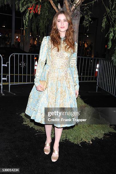 Actress Alice Englert arrives at the premiere of Beautiful Creatures held at Grauman's Chinese Theater.