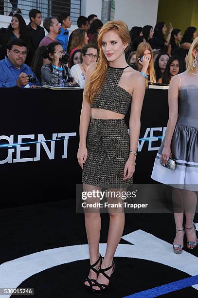 Actress Bella Thorne arrives at the premiere of "Divergent" held at The Regency Bruin Theater in Westwood.