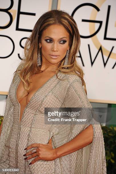 Actress Jennifer Lopez arrives at the 72nd Annual Golden Globe Awards held at the beverly Hilton Hotel.