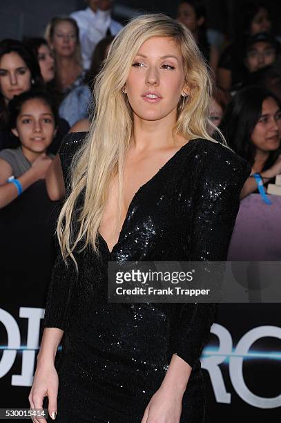 Singer Ellie Goulding arrives at the premiere of "Divergent" held at The Regency Bruin Theater in Westwood.