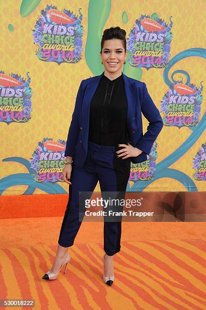 Actress America Ferrera arrives at Nickelodeon's 27th Annual Kids' Choice Awards, held at the Galen Center, USC.