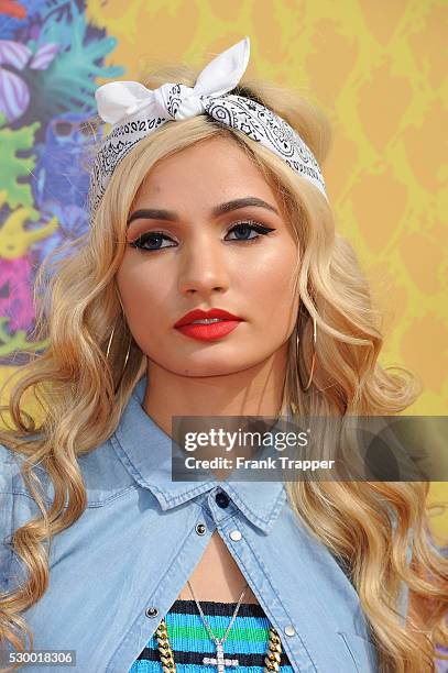 Recording artist Pia Mia Perez arrives at Nickelodeon's 27th Annual Kids' Choice Awards, held at the Galen Center, USC.