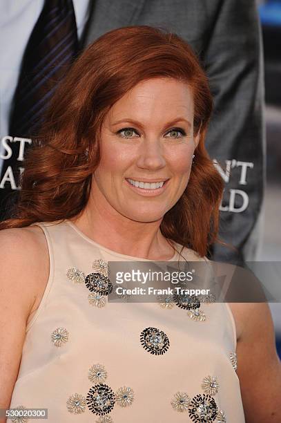 Actress Elisa Donovan arrives at the premiere of "Draft Day" held at the Regency Village Theatre in Westwood.