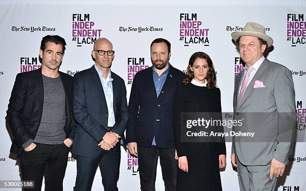 Colin Farrell, John Horn, Yorgos Lanthimos, Ariane Labed and John C. Reilly attend the Film Independent at LACMA presents "Lobster" screening and Q&A...