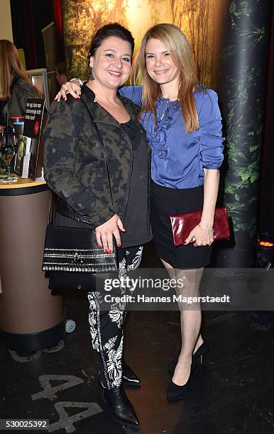 Actress Silke Popp and Christine Reimer during the VDMD Secret Fashion Show at ars24 on May 9, 2016 in Munich, Germany.