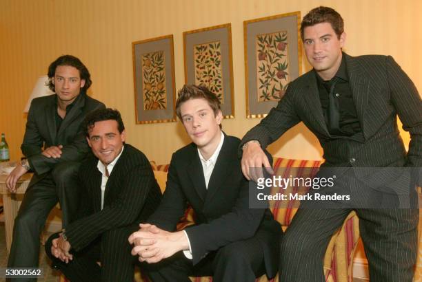 Music group Il Divo pose for a portrait in the Brussels Conrad hotel on May 30, 2005 in Brussels, Belgium.