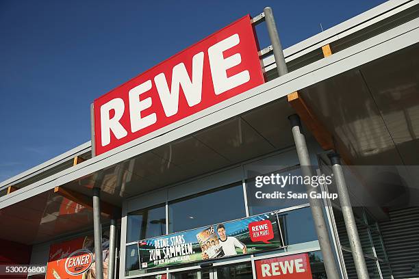 Rewe supermarket branch stands on May 10, 2016 in Berlin, Germany. German anti-cartel authorities announced yesterday they are charging Rewe as well...