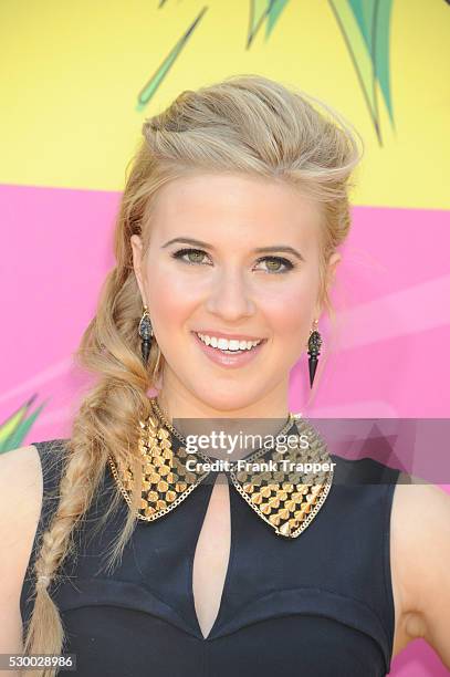 Actress Caroline Sunshine arrives at Nickelodeon's 26th Annual Kids' Choice Awards at USC Galen Center.