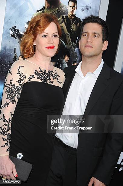 Actress Molly Ringwald and husband Panio Gianopoulos arrive at the premiere of G.I. Joe: Retaliation held at the Chinese Theater in Hollywood.