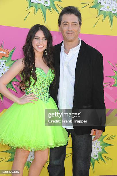 Actors Scott Baio and Ryan Newman arrive at Nickelodeon's 26th Annual Kids' Choice Awards at USC Galen Center.