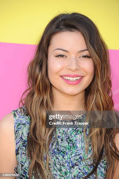 Actress Miranda Cosgrove arrives at Nickelodeon's 26th Annual Kids' Choice Awards at USC Galen Center.