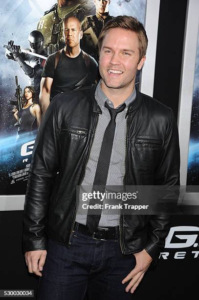 Actor Scott Porter arrives at the premiere of G.I. Joe: Retaliation held at the Chinese Theater in Hollywood.