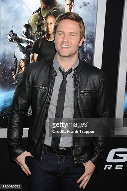 Actor Scott Porter arrives at the premiere of G.I. Joe: Retaliation held at the Chinese Theater in Hollywood.