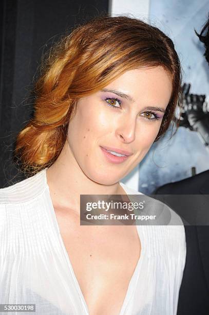 Actress Rumer Willis arrives at the premiere of G.I. Joe: Retaliation held at the Chinese Theater in Hollywood.