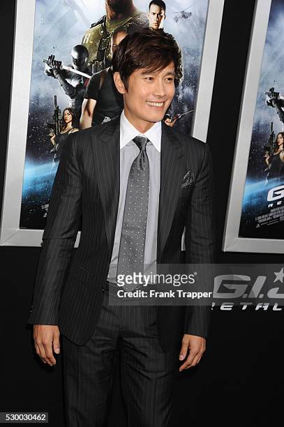 Actor Byung-Hun Lee arrives at the premiere of G.I. Joe: Retaliation held at the Chinese Theater in Hollywood.