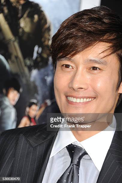 Actor Byung-Hun Lee arrives at the premiere of G.I. Joe: Retaliation held at the Chinese Theater in Hollywood.