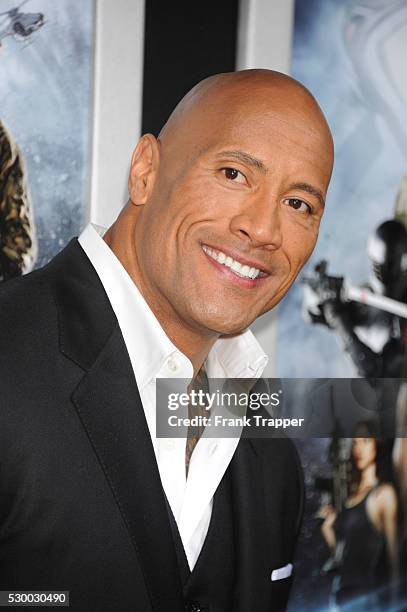 Actor Dwayne Johnson arrives at the premiere of G.I. Joe: Retaliation held at the Chinese Theater in Hollywood.