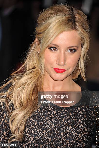 Actress Ashley Tisdale arrives at the premiere of "Footloose" held at the Regency Village Theater in Westwood.