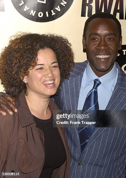 Co-star Don Cheadle and his wife arrive at the premiere of "Hotel Rwanda."