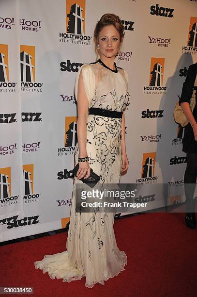 Actress Andrea Riseborough arrives at the15th Annual Hollywood Film Awards Gala presented by Starz, held at the Beverly Hilton Hotel.