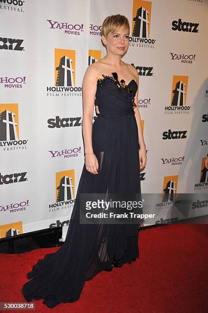 Actress Michelle Williams arrives at the15th Annual Hollywood Film Awards Gala presented by Starz, held at the Beverly Hilton Hotel.