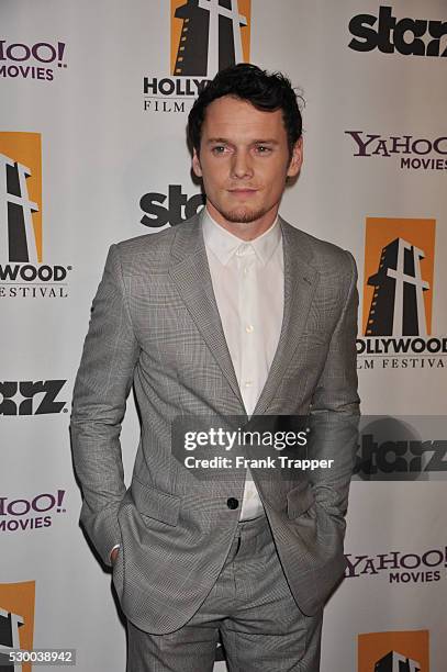 Actor Anton Yelchin arrives at the15th Annual Hollywood Film Awards Gala presented by Starz, held at the Beverly Hilton Hotel.