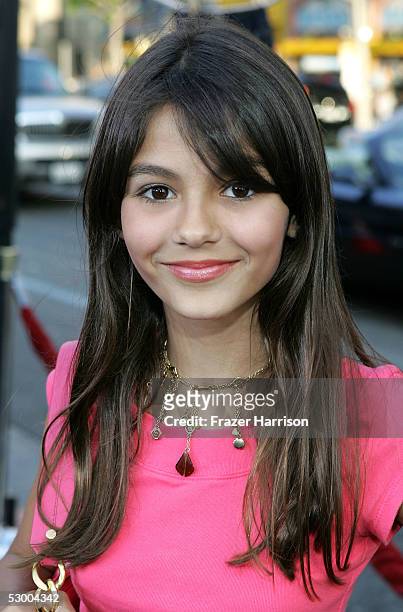 Actress Victoria Justice arrives at the premiere of "The Sisterhood of the Traveling Pants" at The Grauman's Chinese Theatre on May 31, 2005 in...