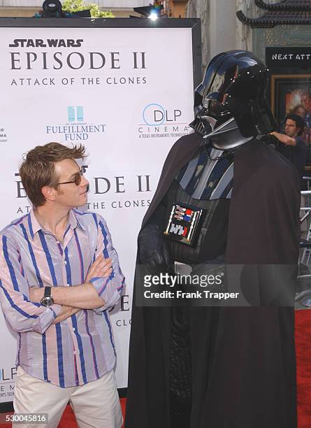Ewan McGregor and Darth Vader at Grauman's Chinese Theatre for the charity premiere of "Star Wars: Episode II Attack of the Clones" benefiting the...