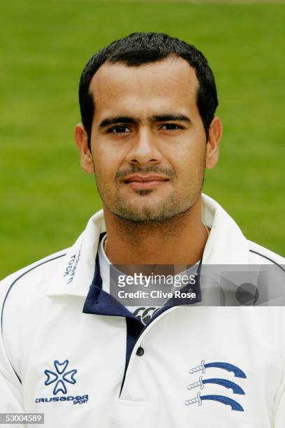 Portrait of Owais Shah of Middlesex taken during the Middlesex County Cricket Club photocall at Lord's on April 12, 2005 in London.