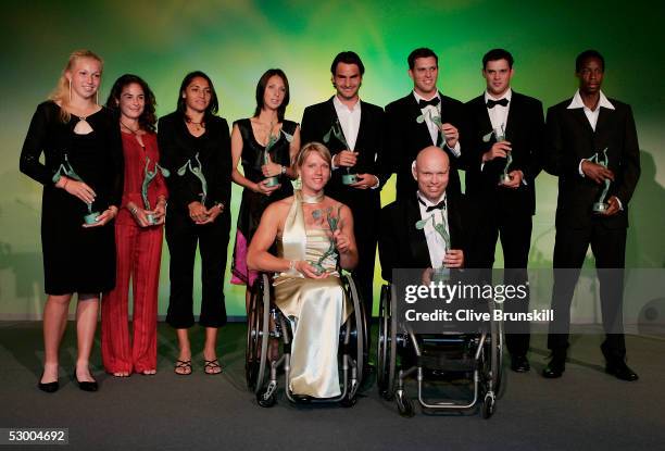 Michaella Krajicek of Holland, Ruano Pascal of Spain, Paola Saurez of Argentina, Anastasia Myskina of Russia, Roger Federer of Switzerland, Mike...