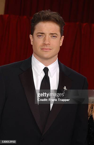 Brendan Fraser arriving at the 75th Annual Academy Awards.